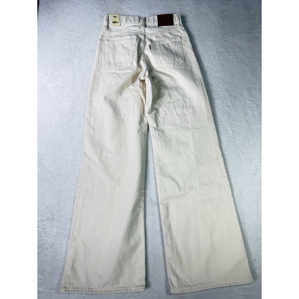 Levi's Ribcage Wide Leg Jeans Womens 25 High Rise Premium Denim Ivory White NWT - Picture 5 of 13